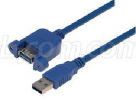 Female Bulkhead Cables offer USB 3.0 mounting option.