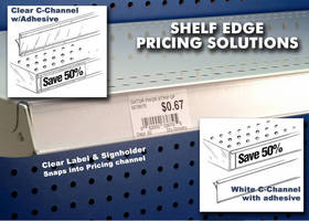 Shelf-Edge Products display and protect signage and pricing.