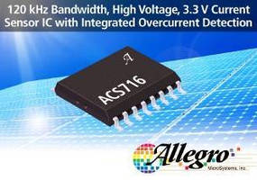 Hall-Effect Current Sensor IC integrates overcurrent detection.