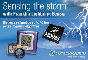 Lightning Sensor IC detects lightning up to 40 km away.