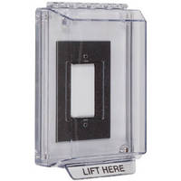 Polycarbonate Cover fits over wall-mounted electrical boxes.