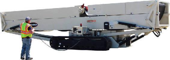 Radial Stacking Conveyor features track-mounted design.