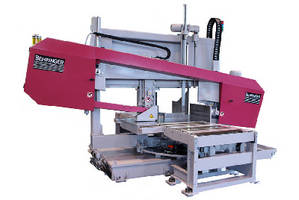 Mitering Bandsaw cuts large structural beams and profiles.