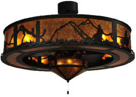 Lighting/Fan Fixture features hand-crafted western design.