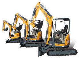 Compact Excavators range from 1.7-8.0 metric tons.