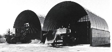 Aluminum Domes cover salt storage sheds.