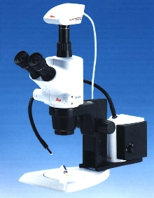 Stereomicroscope produces detailed images.