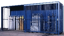 Prefabricated Structures hold gas containers.