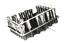 Collet/End Mill Rack has transparent cover.