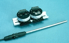 Two-Wire Transmitters mount on DIN rail.