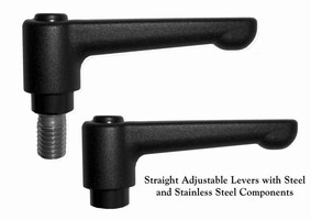 Adjustable Levers help clamp parts in confined spaces.