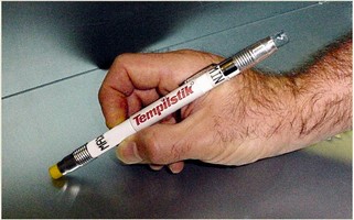 Temperature Indicator enables interpass temperature testing.