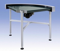 Belt Conveyor provides smooth product turns.