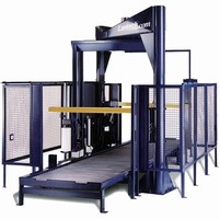 Overhead Stretch Wrapper has 80 pallet/hr capacity.