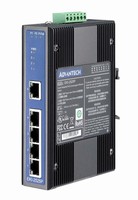 Ethernet Switch has four PoE ports that supply 15.4 W each.