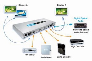 Matrix Router Switch enables HD viewing on 2 HD displays.