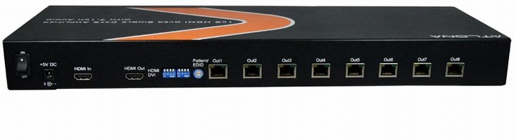 Video Extender distributes HD signal over CAT5/5e/6 cable.