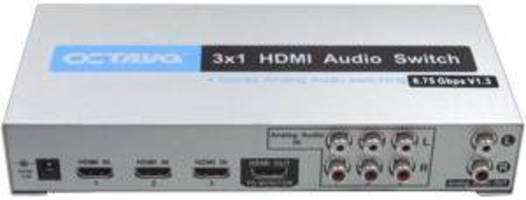 HDMI Switch offers L/R stereo audio routing.