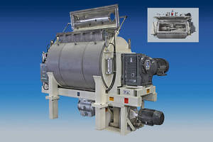 Horizontal Paste Mixer has mixing capacity of 275-550 gal.