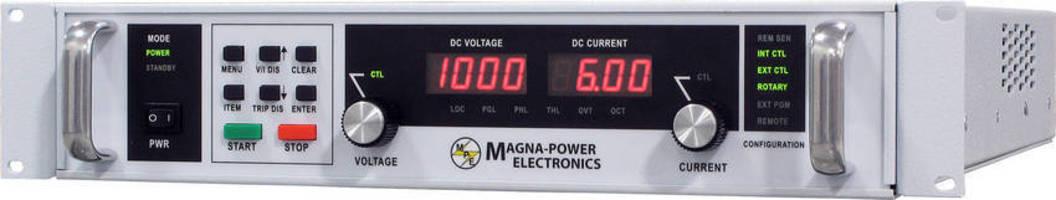 Programmable DC Power Supplies are offered in 2U package.