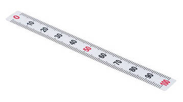 GN 711 Inch Size, Plastic or Stainless Steel Rulers, with Self-Adhesive  Backing