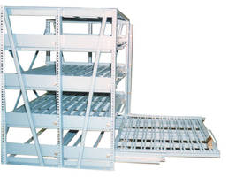 Roll-Out Shelves safely store press brake dies.