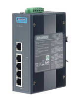 PoE Switches are packed in thin DIN-rail mount metal chassis.