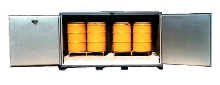 Hot Box safely heats eight 55 gallon drums.