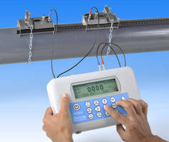 Portable Ultrasonic Flow Meter works from outside of pipe.