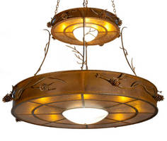 Two-Tier Inverted Pendant features woodland inspired design.