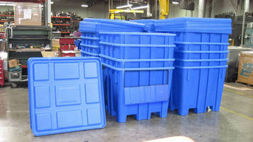 Bulk Forklift Container features optional hinged panel.