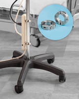 Medical IV Pole Mounting Collars reduce wire clutter.