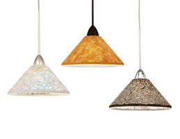 Low Voltage Pendants are handcrafted from crushed glass.