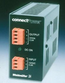 DC/DC Converter takes up small amount of DIN-rail space.