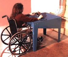 Downdraft Workstation is wheelchair accessible.