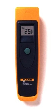 Infrared Thermometer uses laser beam for aiming.