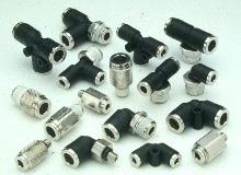 Fittings provide positive grip on all tubing.