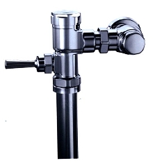 Flushometer promotes water conservation.