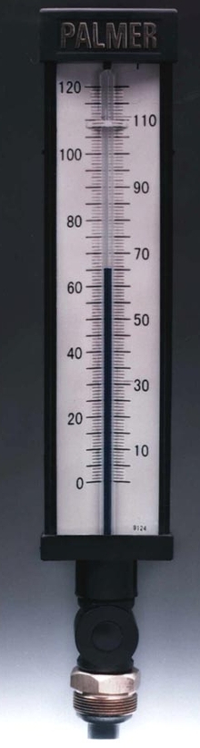 Industrial Thermometer is filled with non-toxic blue liquid.