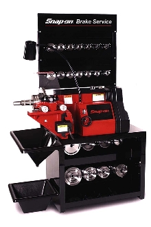 Rotor/Brake Lathe operates at one spindle speed and feed rate.