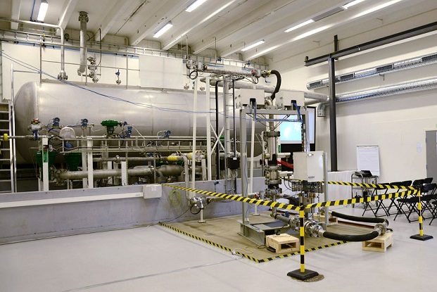 The Roxar flow-loop facility in Norway builds and tests multiphase flowmeters. Credit: Emerson Process Management